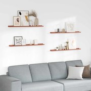 vidaXL Falpolc polcokkal tárolóval 4 pcs Piros 100 x 9 x 3 cm Faanyag