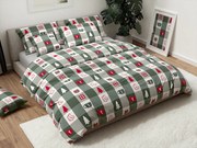 CHRISTMAS SOCKS zöld pamut ágyneműhuzat Ágyneműhuzat mérete: 70 x 90 cm | 140 x 220 cm