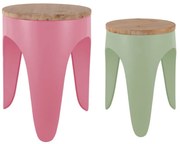 Zöld-rózsaszín fém ülőke szett 2 db-os Double Funky – Leitmotiv