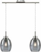 BRILAGI - LED csillár kábellel RETRO GLASS 2xE27/60W/230V matt króm/füstszürke