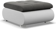 Tokio puff, bársony + műbőr, szürke - fehér