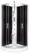 FARO 90x90 cm íves hidromasszázs zuhanykabin