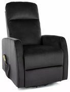 Leto dönthető bársony fotel fekete