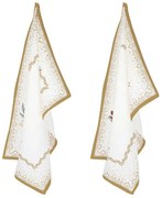 Karácsonyi mikulásvirág mintás Konyharuha szett 2 db-os 50x70 cm pamut White Elegance