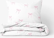 Goldea pamut ágyneműhuzat - rózsaszín masnik 140 x 200 és 70 x 90 cm