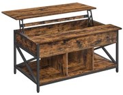 NYRO emelhető tetejű dohányzóasztal barna/fekete