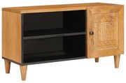 TV szekrény ajtóval Világosbarna 80 x 33 x 46 cm tömör mangófa