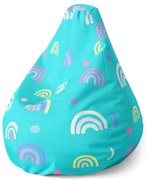 Pear babzsák színes szivárványok - gyerek, türkiz