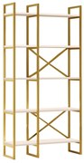 Fehér-aranyszínű polcos állvány 87,5x175 cm Monica – Kalune Design