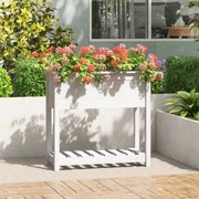 fehér tömör fenyőfa növénytartó polccal 82,5x34,5x81 cm