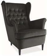 Harry Velvet fotel fekete