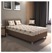 GEORGE kárpitozott ágy 120x200 cm, tárolóval és matraccal, barna