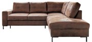 Barna bőrutánzat kinyitható sarokkanapé (jobb oldali) Lofty Lilly – Miuform