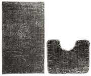 Sötétszürke fürdőszobai kilépő szett 2 db-os WC-hez 80x50 cm Bati – Restilo