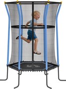 HOMCOM Gyermek Trampolin Ø163,5 cm, Belső Trampolin Biztonsági Hálóval és Élborítással, Bungee Kábellel, 50 kg-ig, 3-10 Éves Gyerekeknek Kék | Aosom