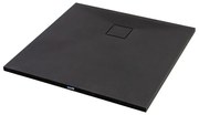 Cagliari Black 80x80x2,6 cm szögletes, SMC zuhanytálca szifonnal