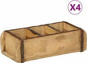 vidaXL Tálca 4 pcs Barna 30 x 14 x 9 cm Szilárd Újrahasznosított Fa