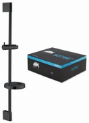 SOTBE LARK fekete 60 állítható zuhanyrúd szappantartóval