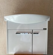 Fürdőszobai alsó szekrény mosdóval és tükörrel FEHÉR 65