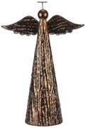 Karácsonyi fém dekoráció állványra Angyal, XLméret, réz