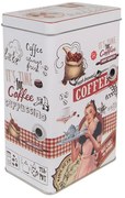 Retro konyhai kávés fémdoboz Fresh brewed coffee