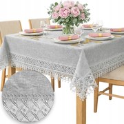 Abrosz sima Szürke klasszikus elegáns csipkével az ünnepekre 150x300 asztalra