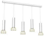 Csillár zsinóron DANTE 5xGU10/25W/230V fehér/arany