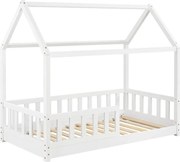 Gyermekágy házikó 80×160 cm ágyrács és korlát