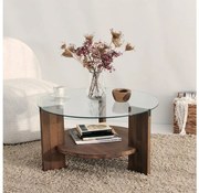 Kávésasztal MONDO 40x75 cm fenyő/átlátszó