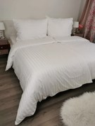 Fehér damaszt ágyneműhuzat TiaHome - 1x Párna 90x70cm, 1x Paplan 140x220cm