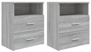 2 db szürke sonoma színű éjjeliszekrény 50x32x60 cm