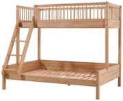 Natúr színű tölgyfa emeletes gyerekágy ágyráccsal 140x200-90x200 cm Forrest – Vipack