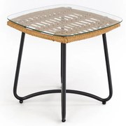 Indira dohányzóasztal, rattan / fekete