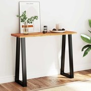 tömör akácfa konzolasztal természetes éllel 110x35x80 cm