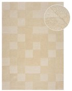 Bézs gyapjú szőnyeg 170x120 cm Checkerboard - Flair Rugs