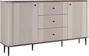 Vesper komód 160 cm fiókokkal lábakon - kasmír / dió / fekete lábak