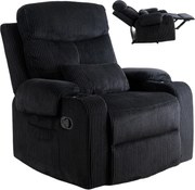 Dönthető fotel fekete kordbársony, TORRES