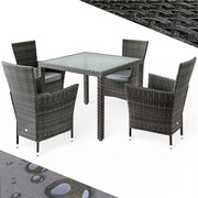 Deuba Berlin 1+4 rattan kerti garnitúra - szürke/antracit