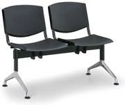Design műanyag pad, 2 üléses, fekete