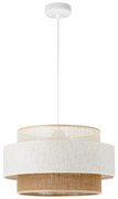 BOHO zsinóros függőlámpa 1xE27/60W/230V Ø 40 cm fehér/juta