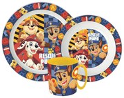 Mancs Őrjárat Rescue Pups étkészlet, micro műanyag szett bögrével 390 ml