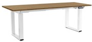 OfficeTech Strong állítható magasságú asztal 200 x 80 cm, fehér alap, köves tölgy