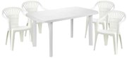 Parla 4 személyes kerti bútorszett Flen székekkel - Fehér SX
