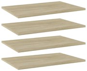 4 db sonoma tölgy színű szerelt fa könyvespolc 60 x 40 x 1,5 cm