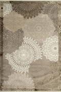120x180 cm Kétszintes Rozettás Szőnyeg Kerekek Bézs Krém Barna