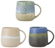 Kék-bézs kőedény bögre szett 3 db-os 460 ml Cloe – Bloomingville