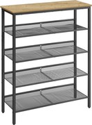 Cipősszekrény TAYLOR ARTISAN fekete szerkezettel, 4 polc