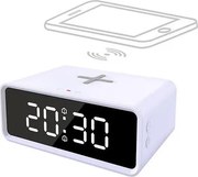 Solight CA07W - Digitális óra Qi vezeték nélküli töltővel 230V/CR2032 fehér