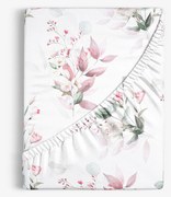 Goldea pamut körgumis lepedő deluxe - zsenge rózsák 80 x 160 cm