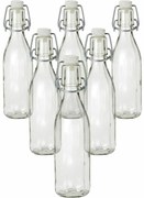 Üvegpalack klipszes záródással, 0,5 l, 6 db, 0,5 l